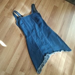 😇 VINTAGE Denim 🤠 Cowgirl Mini Dress Sleeveless
